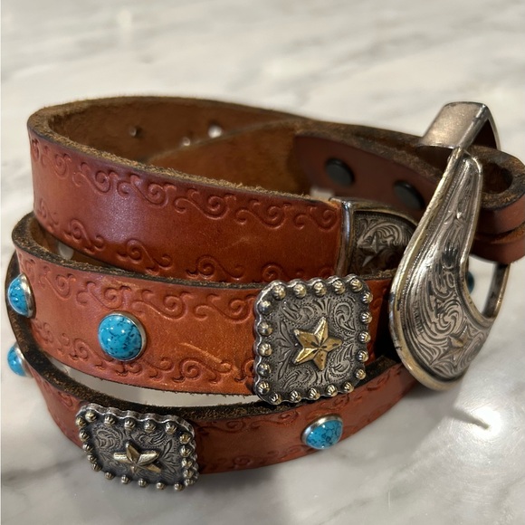32 34” leather belt western Cowgirl women’s sz L - Picture 1 of 6